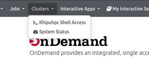 Vista desde el menú principal